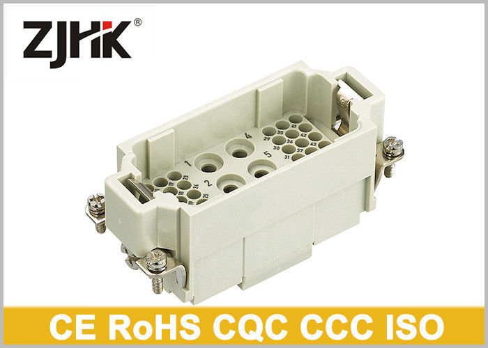 Conector de fio de carga pesada de 6 mais 36 pinos 40A / 16A com inserções de terminais de encosto